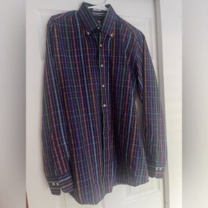 Peter MILLAR Weekender Finish Plaid Button Down Shirt Mens Size Medium Colorful